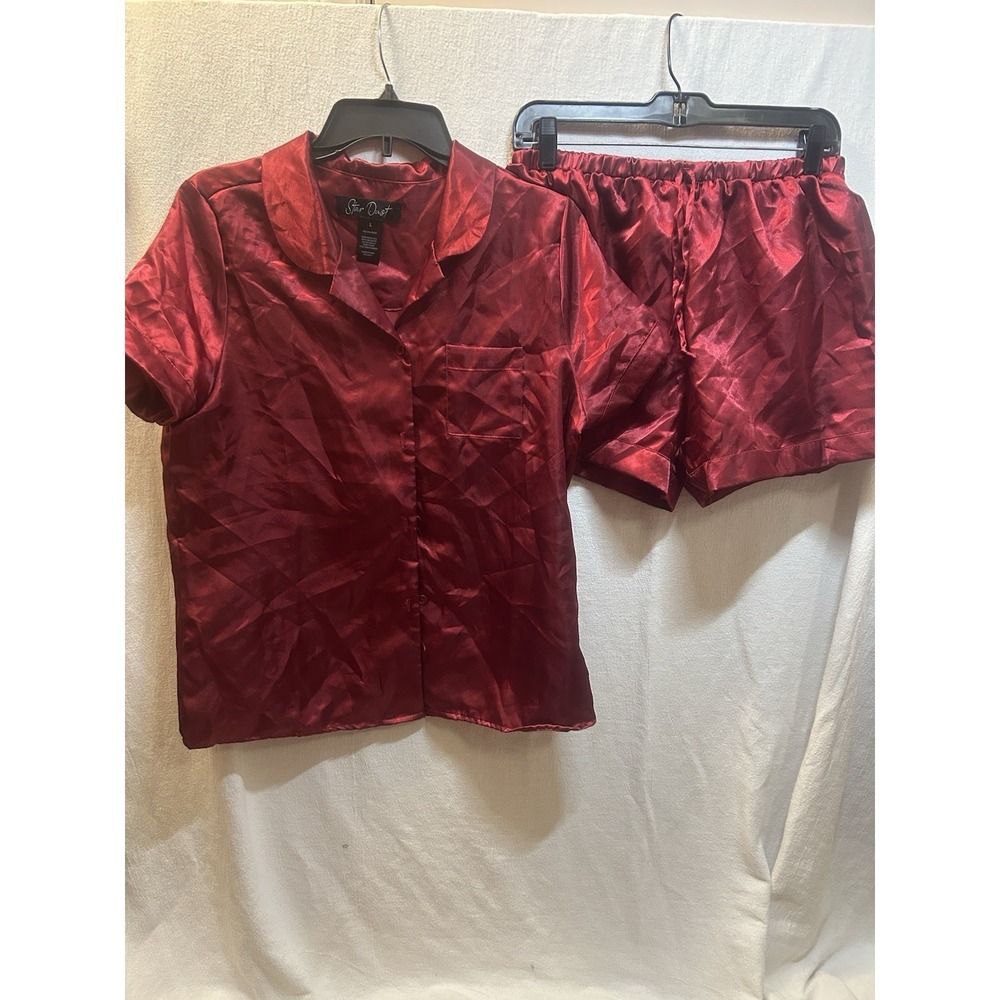Star Dust Women's Lingerie Burgundy Sleep Set Size L